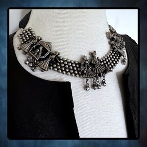 Traditional Indian Doli Barat German Silver Choker Necklace